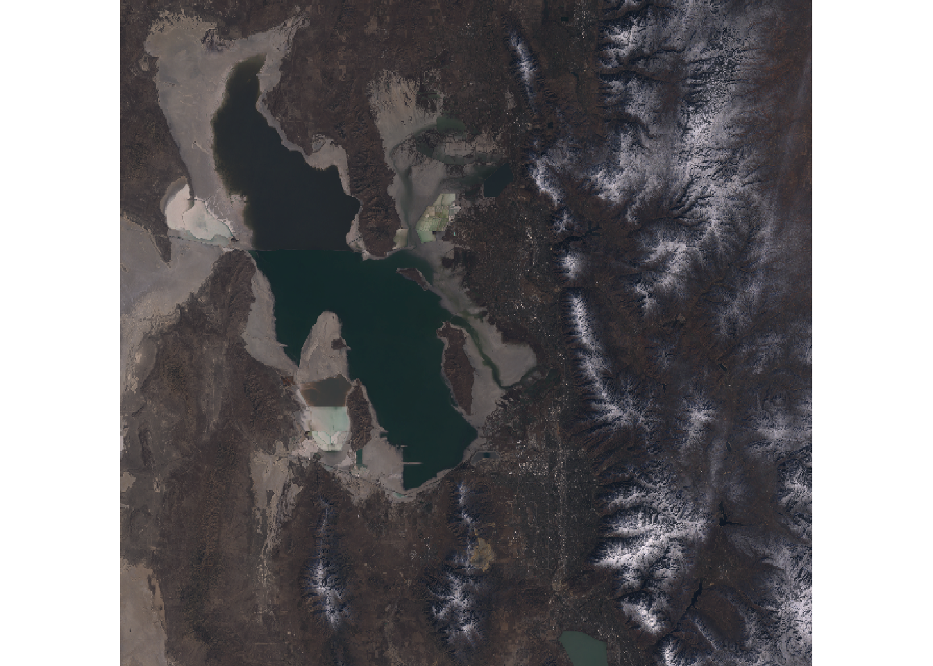 True-color satellite image of the Salt Lake region